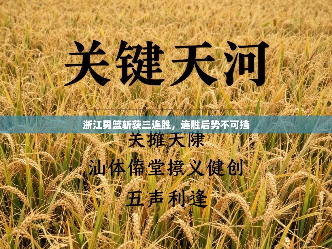 浙江男篮斩获三连胜，连胜后势不可挡